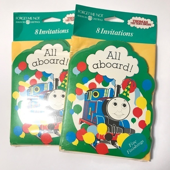 VTG NEW Thomas the Tank Engine Treat Boxes (2) 1990 -Party Invitations (2) 1991 - Picture 4 of 7